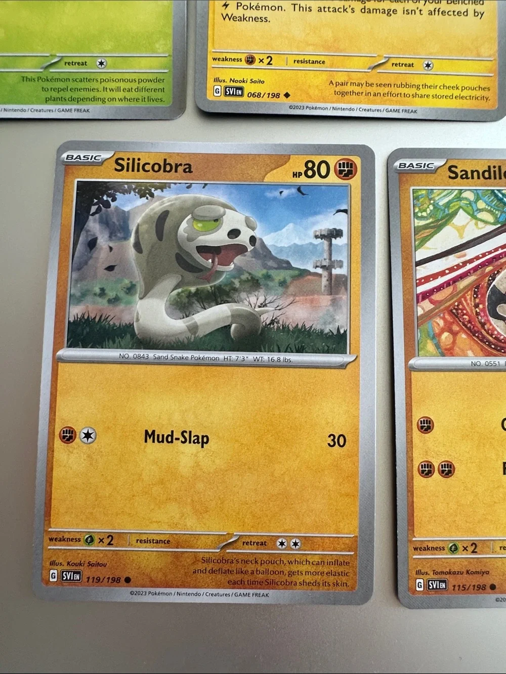 Pokémon Cards (Lot of 5) - Pachirisu, Scatterbug, Mareep, Silicobra, Sandile